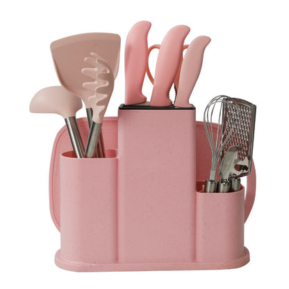 Itembabad 13-Piece Ceramic Kitchen Knife and Silicone Utensil Set - product image 1