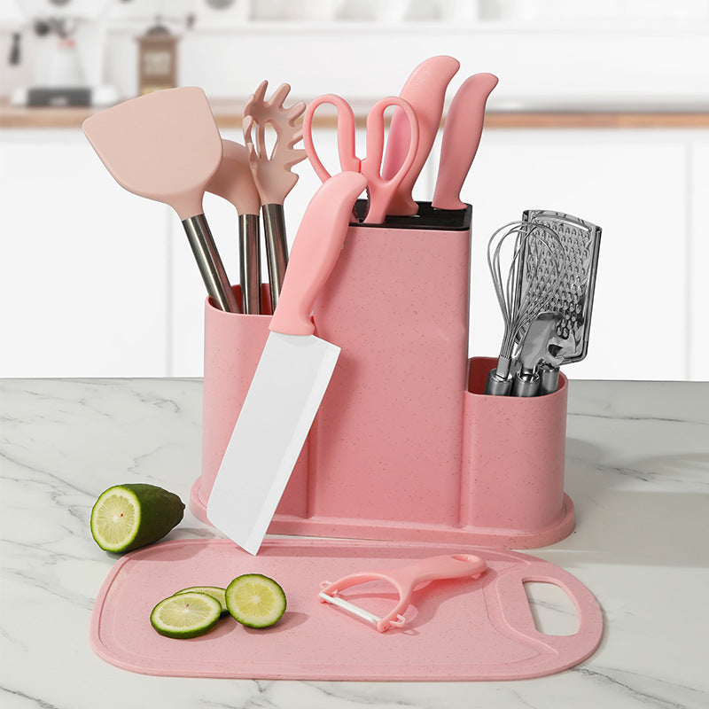 Itembabad 13-Piece Ceramic Kitchen Knife and Silicone Utensil Set - product detail image 3