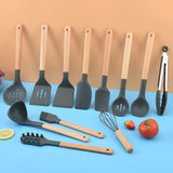 Itembabad 13-Piece Silicone Kitchen Utensil Set with Wooden Handles - product image 1