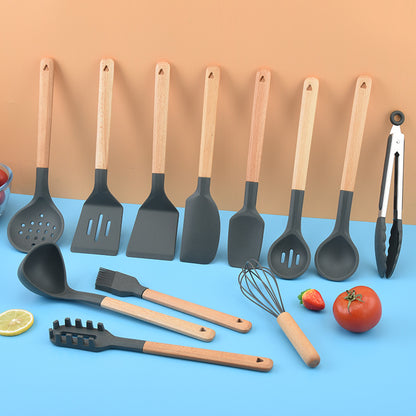 Itembabad 13-Piece Silicone Kitchen Utensil Set with Wooden Handles - product image 1